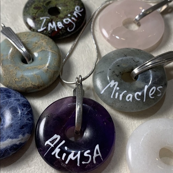 CUSTOM WORD INTENTGEMS PI STONE PENDANT NECKLACE - Picture 5 of 6